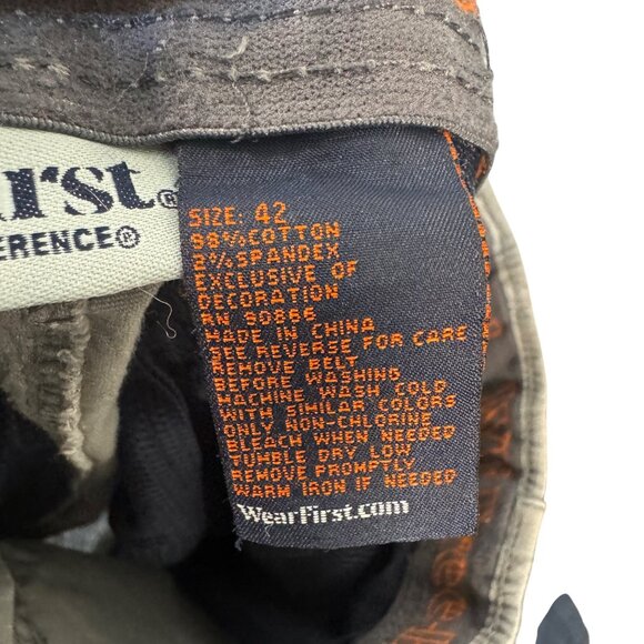 WearFirst Mens Gray Cargo Shorts Size 42 Belt Loops Lightweight Cotton Blend - Picture 5 of 8